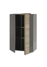 Highboard >POSITANO< (B/H/T: 78x116x44 cm) in dunkelgrau - 78x116x44 (BxHxT)