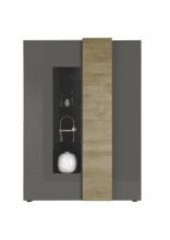 Standvitrine >POSITANO< (B/H/T: 121x168x44 cm) in dunkelgrau