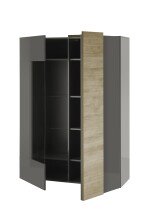 Standvitrine >POSITANO< (B/H/T: 121x168x44 cm) in dunkelgrau