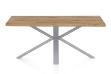 Esstisch >Eastbourne< in Eiche aus Massivholz, Metall - 200x76x100cm (BxHxT)