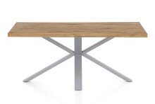 Esstisch >Eastbourne< in Eiche aus Massivholz, Metall - 200x76x100cm (BxHxT)