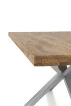 Esstisch >Eastbourne< in Eiche aus Massivholz, Metall - 200x76x100cm (BxHxT)