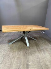 Esstisch >Eastbourne< in Eiche aus Massivholz, Metall - 200x76x100cm (BxHxT)