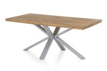 Esstisch >Eastbourne< in Eiche aus Massivholz, Metall - 200x76x100cm (BxHxT)