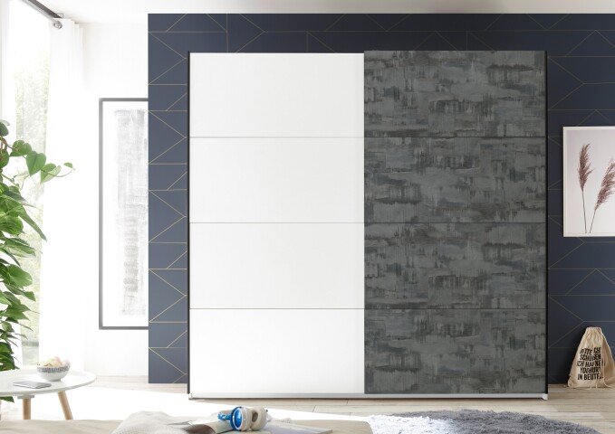Kleiderschrank >Pia< in Weiß - 215x210x60cm (BxHxT)