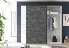 Kleiderschrank >Pia< in Weiß - 215x210x60cm (BxHxT)