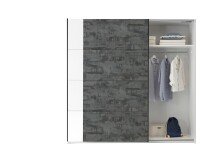 Kleiderschrank >Pia< in Weiß - 215x210x60cm (BxHxT)
