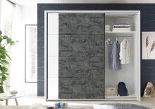 Kleiderschrank >Pia< in Weiß - 215x210x60cm (BxHxT)