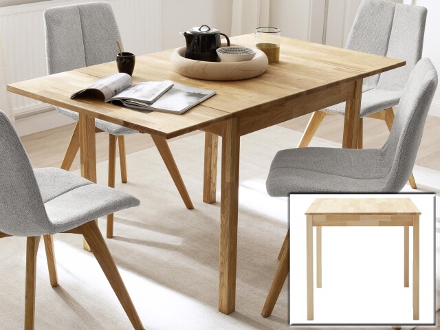 Esstisch >Becan< in  aus Massivholz - 80x76x80cm (BxHxT)
