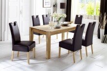 Esstisch >Peter< in Wildeiche aus Massivholz - 140x77x80cm (BxHxT)