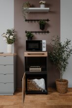 Ablageelement >Palmyra< in Anthrazit/Artisan Eiche - 45x95x45cm (BxHxT)