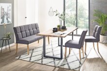 Esstisch >Roxbury< in Wildeiche aus Massivholz, Metall - 180x77x90cm (BxHxT)