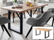 Esstisch >Roxbury< aus Massivholz, Metall -...