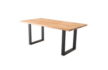 Esstisch >Limerick< in Kernbuche aus Massivholz, Metall - 160x77x90cm (BxHxT)