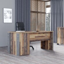 Computertisch >Celon< in Old Wood Vintage - 160x73.5x69.6cm (BxHxT)