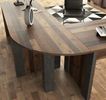 Arbeitstisch >Celon< in Old Wood Vintage - 103/153/70x73.5x70cm (BxHxT)