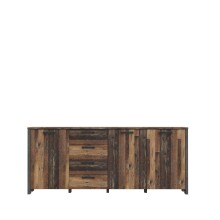 Beistellschrank >Celon< in Old Wood Vintage - 206.1x86.3x41.6cm (BxHxT)