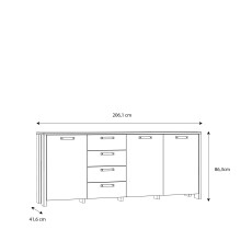 Beistellschrank >Celon< in Old Wood Vintage - 206.1x86.3x41.6cm (BxHxT)