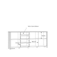 Beistellschrank >Celon< in Old Wood Vintage - 206.1x86.3x41.6cm (BxHxT)
