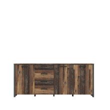 Beistellschrank >Celon< in Old Wood Vintage - 206.1x86.3x41.6cm (BxHxT)