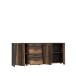 Beistellschrank >Celon< in Old Wood Vintage - 206.1x86.3x41.6cm (BxHxT)