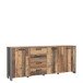 Beistellschrank >Celon< in Old Wood Vintage - 206.1x86.3x41.6cm (BxHxT)