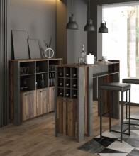 Beistellschrank >Celon< in Old Wood Vintage - 136.4x118.3x41.6cm (BxHxT)