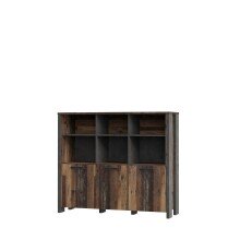 Beistellschrank >Celon< in Old Wood Vintage - 136.4x118.3x41.6cm (BxHxT)