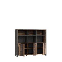 Beistellschrank >Celon< in Old Wood Vintage - 136.4x118.3x41.6cm (BxHxT)