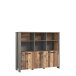 Beistellschrank >Celon< in Old Wood Vintage - 136.4x118.3x41.6cm (BxHxT)