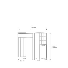 Bartisch >Celon< in Old Wood Vintage - 151.5x118.3x47.4cm (BxHxT)