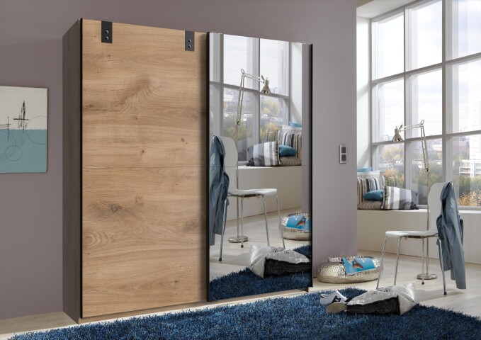 Schwebetürenschrank >Cardiff< (B/H/T: 180x198x64 cm) Plankeneiche, 469,95 €