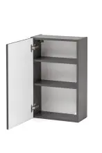 Hängeschrank >Villach< (B/H/T: 40x64x20 cm) in matt grau - 40x64x20 (BxHxT)