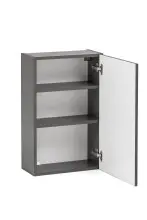 Hängeschrank >Villach< (B/H/T: 40x64x20 cm) in matt grau - 40x64x20 (BxHxT)