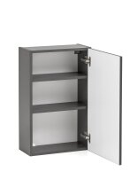 Hängeschrank >Villach< (B/H/T: 40x64x20 cm) in matt grau - 40x64x20 (BxHxT)