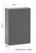 Hängeschrank >Villach< (B/H/T: 40x64x20 cm) in matt grau - 40x64x20 (BxHxT)