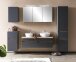 Hängeschrank >Villach< (B/H/T: 40x64x20 cm) in matt grau - 40x64x20 (BxHxT)