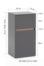 Waschbeckenunterschrank >Villach< (B/H/T: 40x79x35 cm) in wotaneiche aus MDF