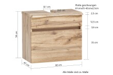 Waschbeckenunterschrank >Villach< (B/H/T: 61x55x40 cm) in wotaneiche aus MDF