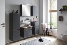 Waschbeckenunterschrank >Villach< (B/H/T: 61x55x40 cm) in matt grau aus MDF