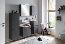 Waschbeckenunterschrank >Villach< (B/H/T: 61x55x40 cm) in matt grau aus MDF