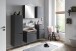 Waschbeckenunterschrank >Villach< (B/H/T: 61x55x40 cm) in matt grau aus MDF