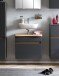 Waschbeckenunterschrank >Villach< (B/H/T: 61x55x40 cm) in matt grau aus MDF