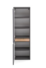 Midischrank >Villach< (B/H/T: 40x130x35 cm) in matt grau - 40x130x35 (BxHxT)