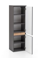 Midischrank >Villach< (B/H/T: 40x130x35 cm) in matt grau - 40x130x35 (BxHxT)