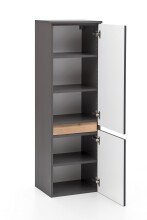 Midischrank >Villach< (B/H/T: 40x130x35 cm) in matt grau - 40x130x35 (BxHxT)