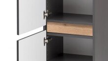 Midischrank >Villach< (B/H/T: 40x130x35 cm) in matt grau - 40x130x35 (BxHxT)