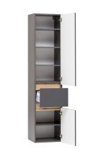 Seitenschrank >Villach< (B/H/T: 40x180x35 cm) in matt grau - 40x180x35 (BxHxT)
