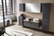 Seitenschrank >Villach< (B/H/T: 40x180x35 cm) in matt grau - 40x180x35 (BxHxT)