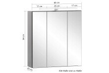 Badezimmerspiegelschrank >Villach< (B/H/T: 60x64x20 cm) in wotaneiche